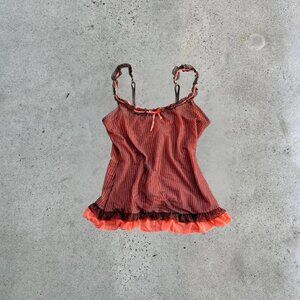 2000s striped sheer lace cami // deadstock